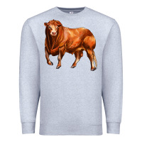 Heather Grey red angus bull Premium Sweatshirt - LillyAllenDesigns