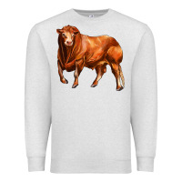 Oatmeal Heather red angus bull Premium Sweatshirt - LillyAllenDesigns