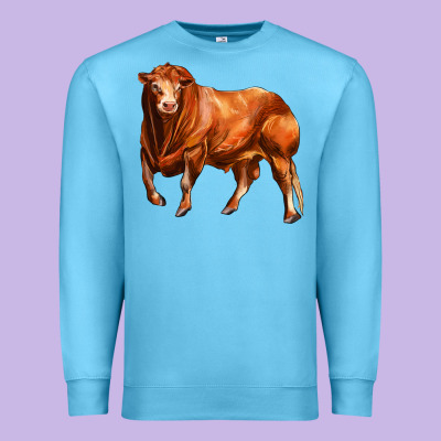 Red Angus Bull Premium Sweatshirt Designed By Lillyallendesigns