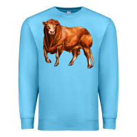 Ocean Blue red angus bull Premium Sweatshirt - LillyAllenDesigns