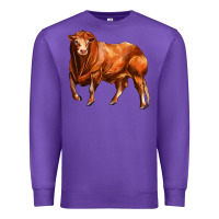 Purple red angus bull Premium Sweatshirt - LillyAllenDesigns