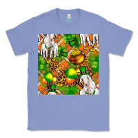Colony Blue St patricks  goat family with balloons seamless Classic Tee - FaDigitalArtStudio