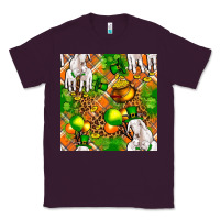 Plum St patricks  goat family with balloons seamless Classic Tee - FaDigitalArtStudio