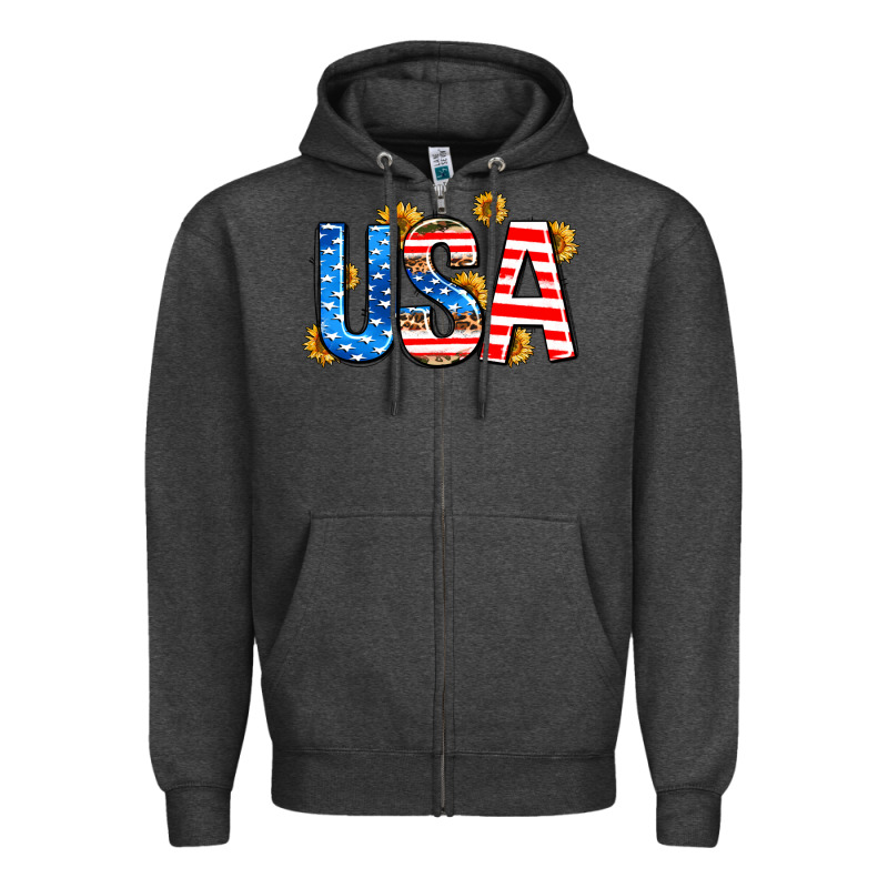 Usa Sunflower Zipper Hoodie by AdoDesignShop | Teevron