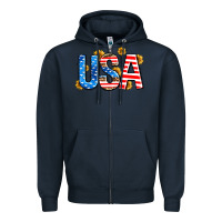 Navy usa sunflower Zipper Hoodie - AdoDesignShop