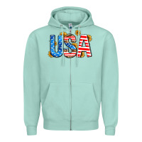 Seafoam usa sunflower Zipper Hoodie - AdoDesignShop