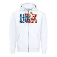 White usa sunflower Zipper Hoodie - AdoDesignShop