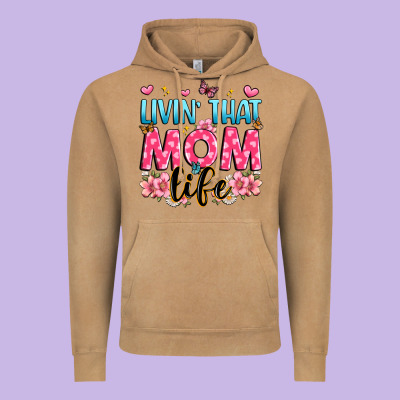 Livin' That Mom Life Vintage Hoodie Designed By Jahusdesignshop