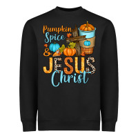 Black Pumpkin spice and Jesus Christ Heavyweight Sweatshirt - RanaPortraitStore