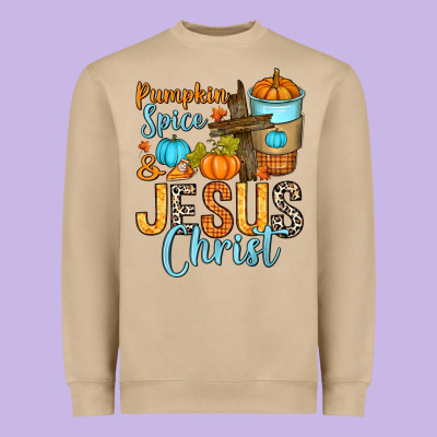 Heavyweight Sweatshirt Pumpkin spice and Jesus Christ