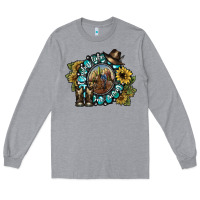 Heather Grey cowboy take me away 2 Long Sleeve Tee - SublimationCraftShop