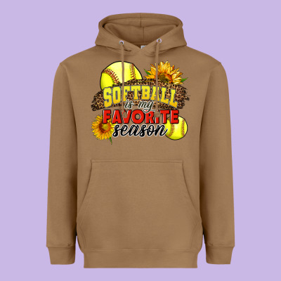 Softball Is My Favorite Season Heavyweight Hoodie Designed By Lillyallendesigns