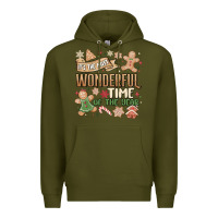 Army Green wonderful time Premium Hoodie - MaliasSmallBusiness