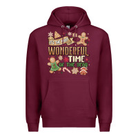 Burgundy wonderful time Premium Hoodie - MaliasSmallBusiness