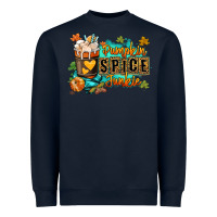 Navy Pumpkin spice junkie Heavyweight Sweatshirt - RanaPortraitStore