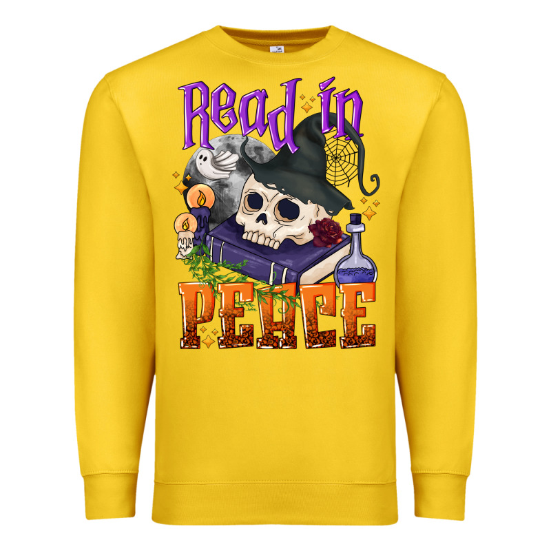 Read In Peace Halloween Premium Sweatshirt by NancyCooperArtShop | Teevron