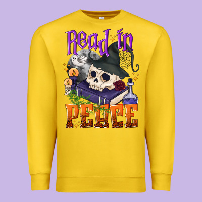Read In Peace Halloween Premium Sweatshirt Designed By Nancycooperartshop