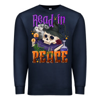 Navy Read in peace Halloween Premium Sweatshirt - NancyCooperArtShop