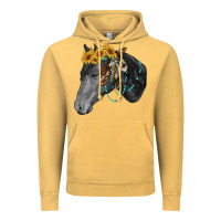 Vintage Mustard black and white western horse Vintage Hoodie - RanaPortraitStore