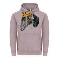 Vintage Zinc black and white western horse Vintage Hoodie - RanaPortraitStore