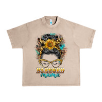 French Oak blessed mama messy bun Urban Heavy Tee - BarkalooDesign