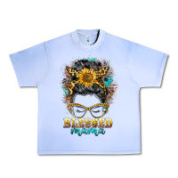 Grape Ice blessed mama messy bun Urban Heavy Tee - BarkalooDesign