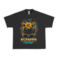 Pigment Black blessed mama messy bun Urban Heavy Tee - BarkalooDesign