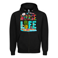 Black nurse life summer Zipper Hoodie - AdoDesignShop