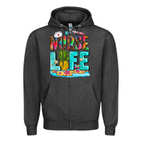 Charcoal Heather nurse life summer Zipper Hoodie - AdoDesignShop