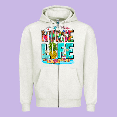 Nurse Life Summer Zipper Hoodie Designed By Adodesignshop