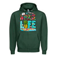 Sports Green nurse life summer Zipper Hoodie - AdoDesignShop