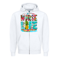 White nurse life summer Zipper Hoodie - AdoDesignShop