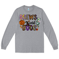 Heather Grey Brews And Boos Long Sleeve Tee - CowhideDigitalArt
