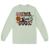 Matcha Brews And Boos Long Sleeve Tee - CowhideDigitalArt