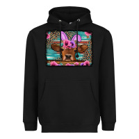 Black easter floral leopard cow Heavyweight Hoodie - Jasminsmagicworld