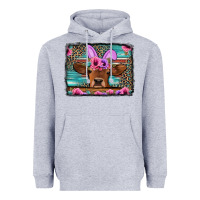 Heather Grey easter floral leopard cow Heavyweight Hoodie - Jasminsmagicworld