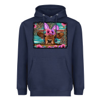Navy easter floral leopard cow Heavyweight Hoodie - Jasminsmagicworld