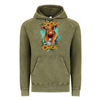 Vintage Olive baby cow in a bucket Vintage Hoodie - RanaPortraitStore
