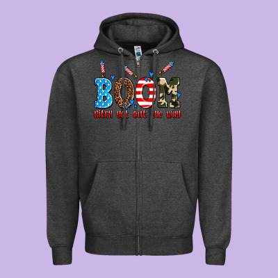 Boom Bitch Get Out The Way Zipper Hoodie Designed By Adodesignshop