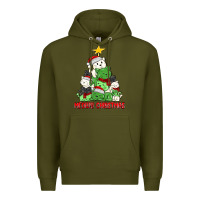 Army Green meowy christmas cat tree Premium Hoodie - MaliasSmallBusiness