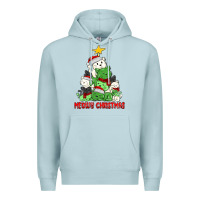 Blue Mist meowy christmas cat tree Premium Hoodie - MaliasSmallBusiness