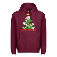 Burgundy meowy christmas cat tree Premium Hoodie - MaliasSmallBusiness