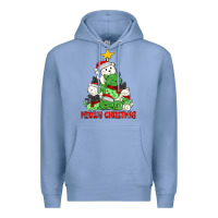 Colony Blue meowy christmas cat tree Premium Hoodie - MaliasSmallBusiness
