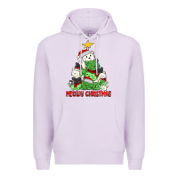 Lilac meowy christmas cat tree Premium Hoodie - MaliasSmallBusiness