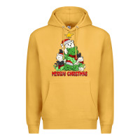 Mustard meowy christmas cat tree Premium Hoodie - MaliasSmallBusiness