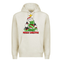 Oatmeal Heather meowy christmas cat tree Premium Hoodie - MaliasSmallBusiness