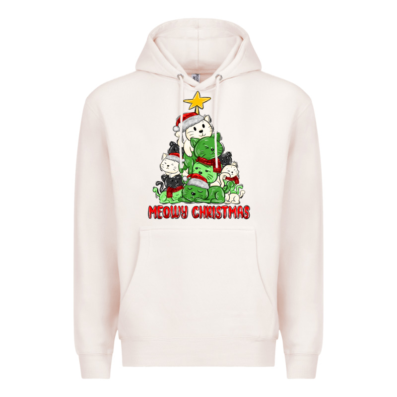 Meowy Christmas Cat Tree Premium Hoodie by MaliasSmallBusiness | Teevron