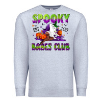 Heather Grey Spooky babes club Premium Sweatshirt - NancyCooperArtShop