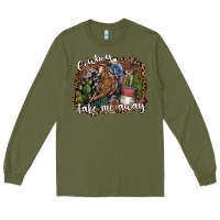 Army Green cowboy take me away Long Sleeve Tee - SublimationCraftShop