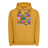 Pigment Peanut Butter dear tiny human behind me Urban Hoodie - Artiststas